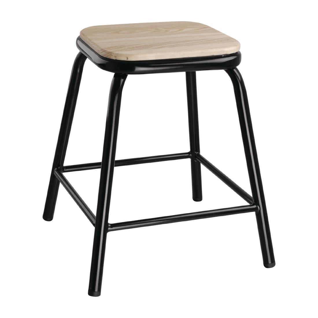 Bolero Cantina Low Stools with Wooden Seat product image