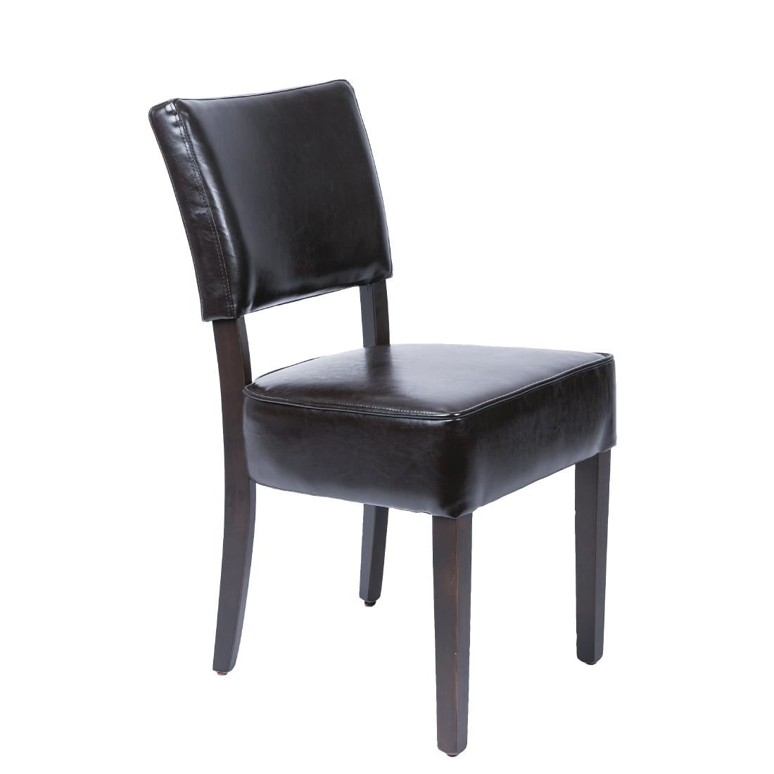Bolero Chunky Faux Leather Chairs Dark Brown (Pack of 2) product image