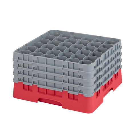 Cambro Camrack Red 36 Compartments Max Glass Height 238mm