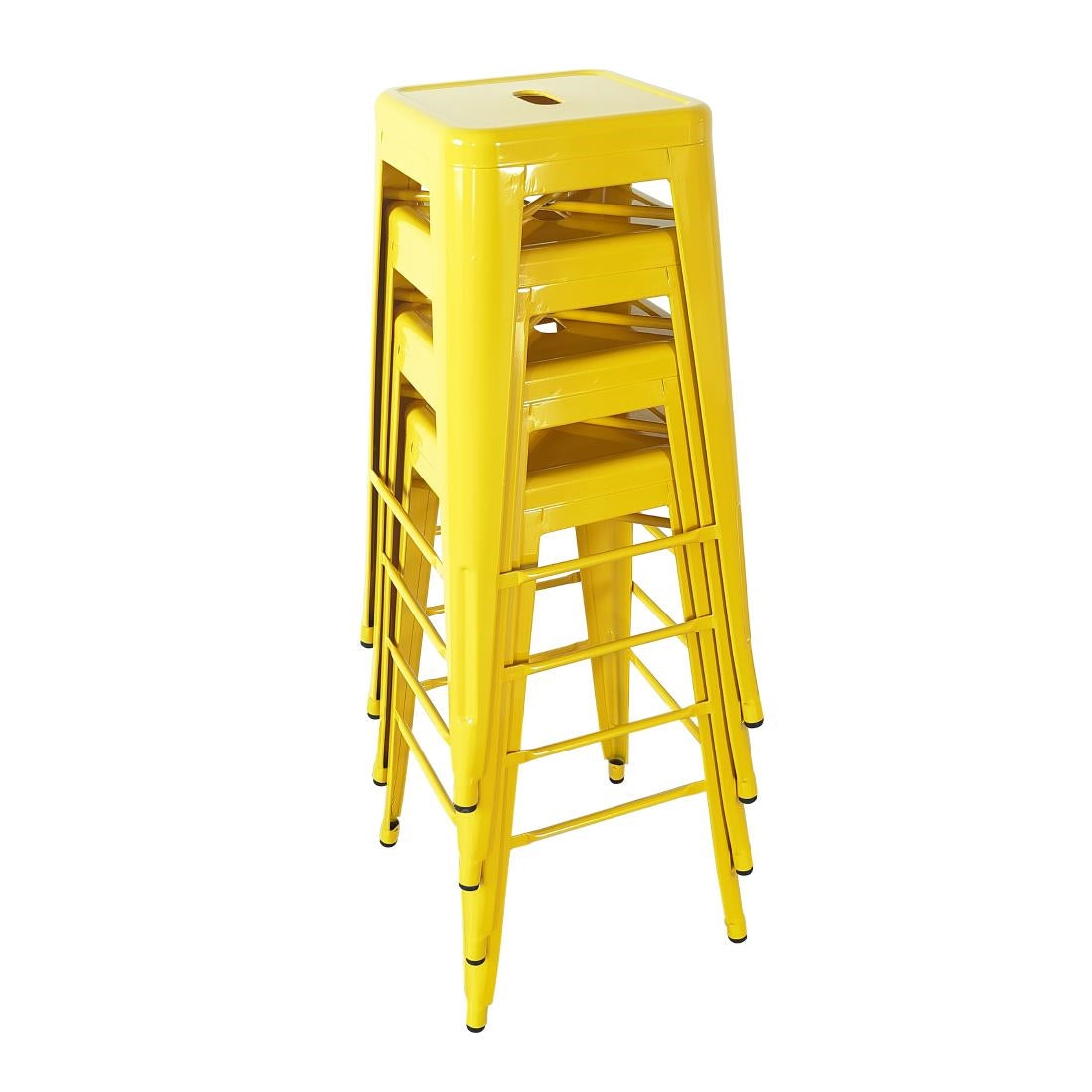 Bolero Bistro Yellow Steel High Stool product image