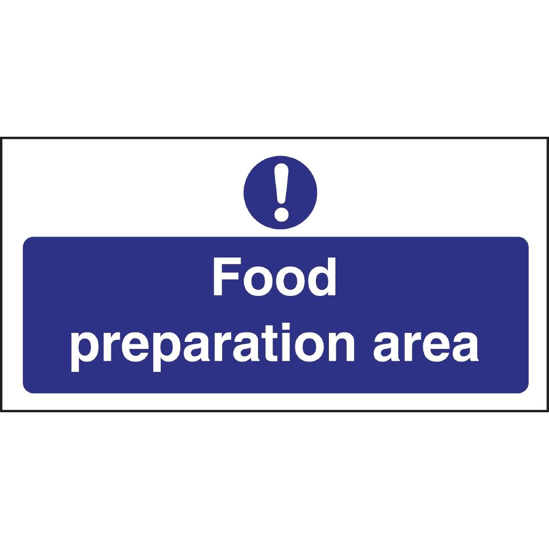 Vogue Food Preparation Area Sign product image