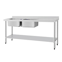 Vogue Double Sink with Right Hand Drainer 1800mm