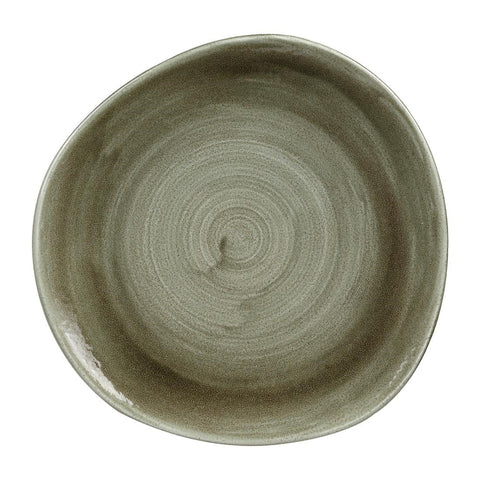 Churchill Stonecast Patina Antique Organic Round Plates Green 286mm (Pack of 12)