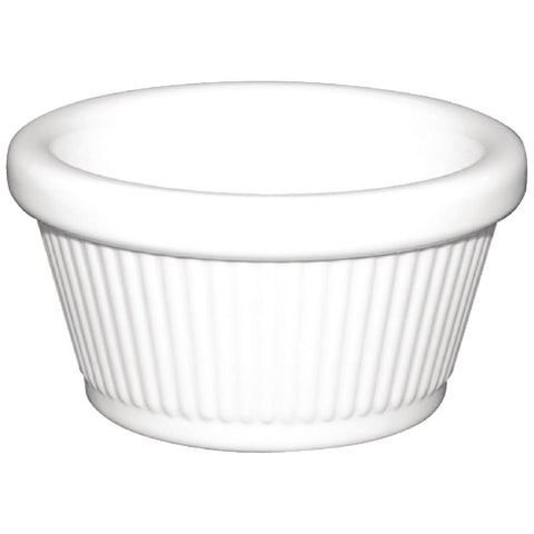 Olympia Kristallon Melamine Fluted Ramekins White 70mm (Pack of 12)