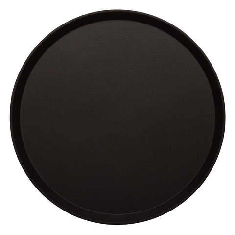 Cambro Treadlite Fibreglass Round Non-Slip Tray Black 355mm