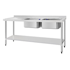 Vogue Double Sink with Left Hand Drainer 1800mm