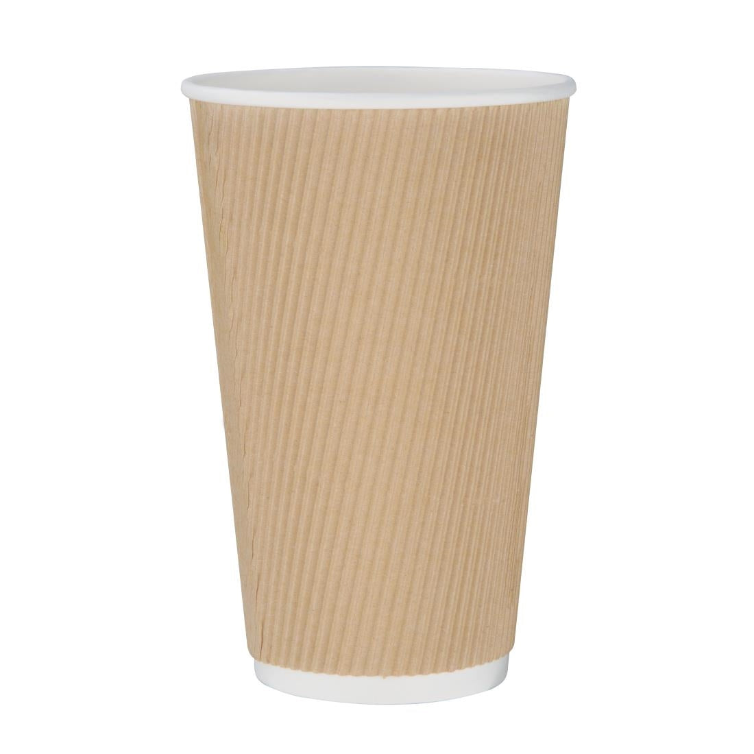 Fiesta Recyclable Coffee Cups Ripple Wall Kraft 455ml / 16oz (Pack of 500) product image