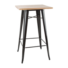 Bolero Bistro Bar Table with Ash Wood Top in Black