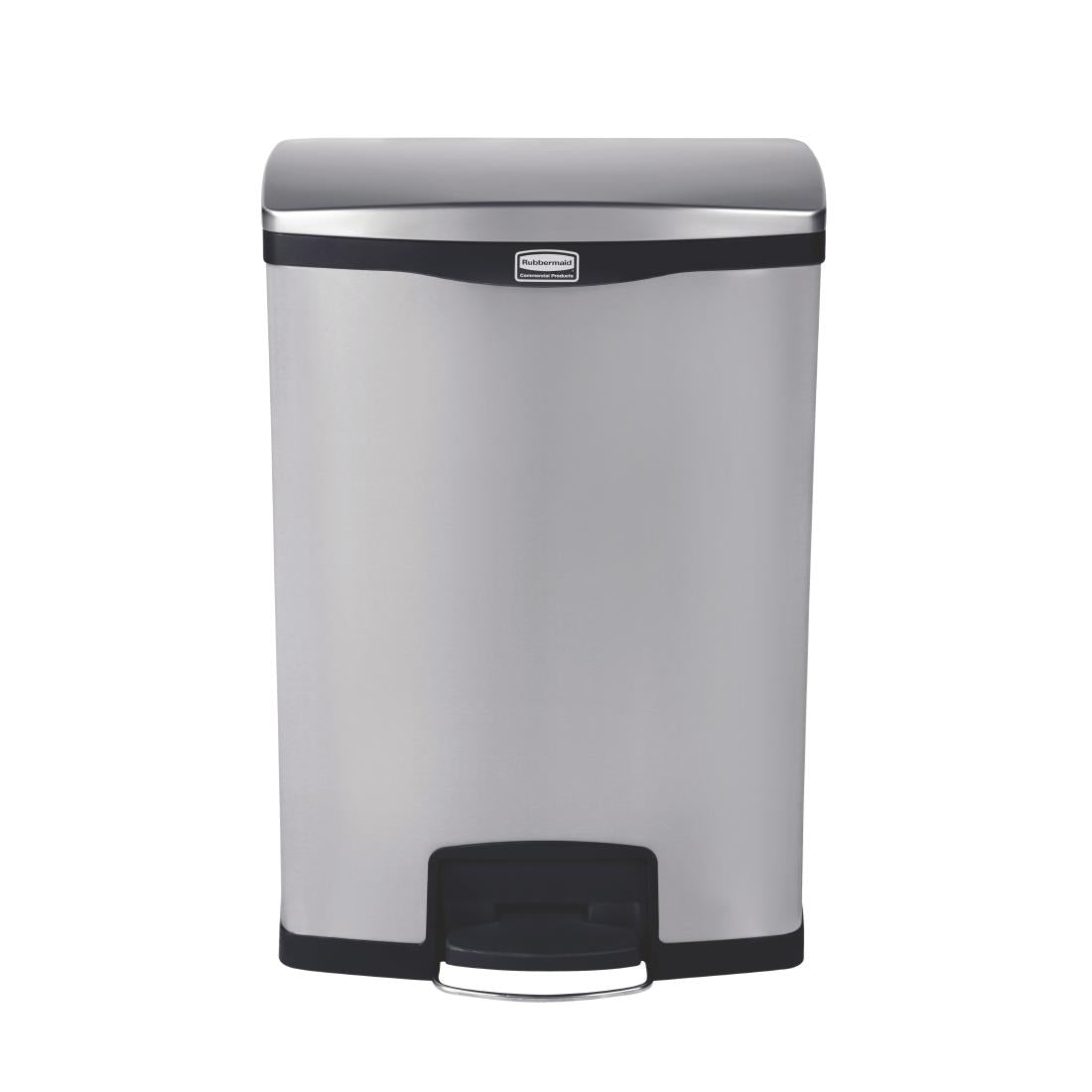 Rubbermaid Slim Jim Front Step on Pedal Bin Stainless Steel 90Ltr product image