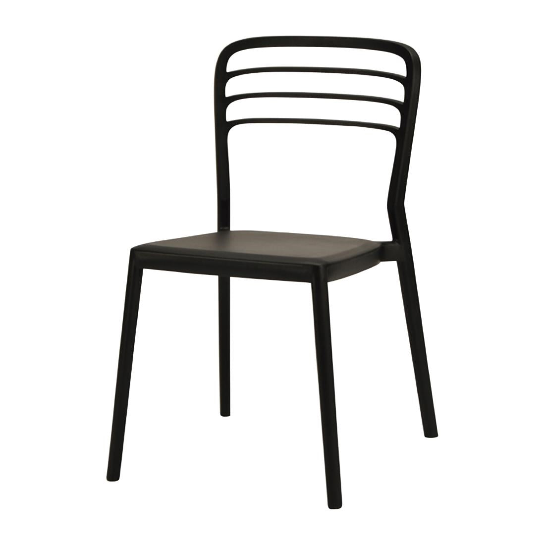 Newquay Ocean Plastic Outdoor Chair in Black product image