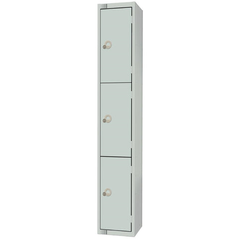 Elite Three Door Manual Combination Locker Locker Grey with Sloping Top