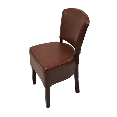 Hanoi Dining Chair In Dark Walnut with Bison Vinyl Espresso (Pack of 2)