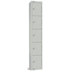 Elite Five Door Padlock Locker – Grey Powder Coated Steel