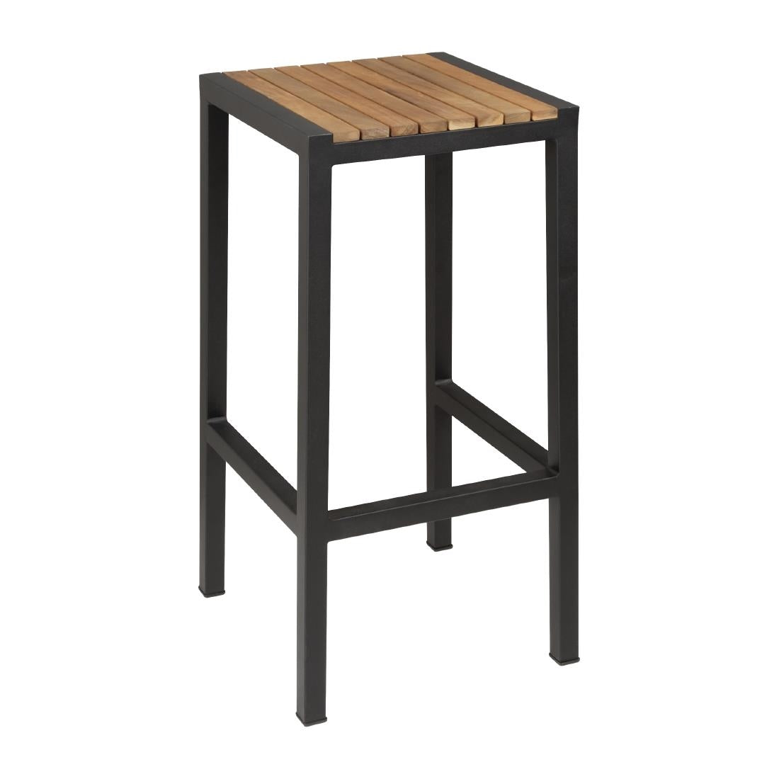 Bolero Black Steel & Acacia Wood Bar Stools product image