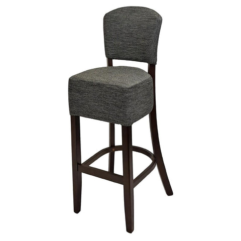 Hanoi Bar Chair in Dark Walnut with Shetland Smoke Seatpad (Pack of 2)