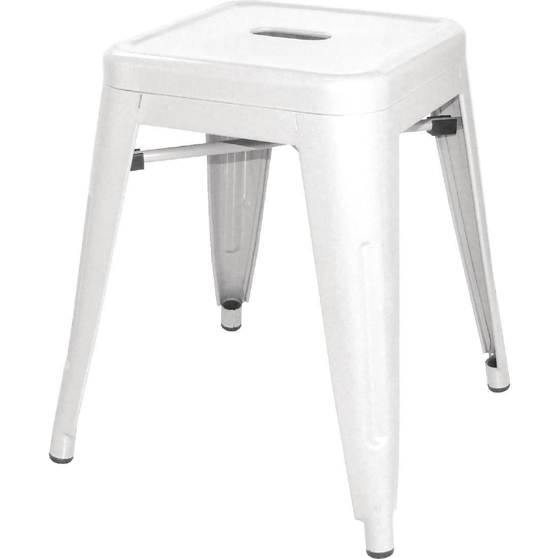 Bolero Bistro Steel Low Stool White product image