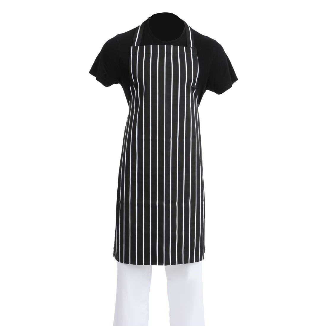 Whites Bib Apron Butchers Stripe Black product image