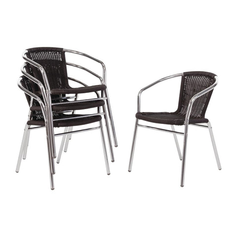 Bolero Aluminium and Black Wicker Chairs product image