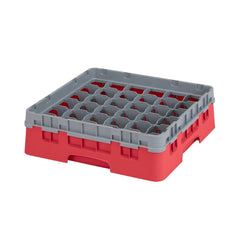 Cambro Camrack 36-Compartment Glass Rack Red 92mm Max Height