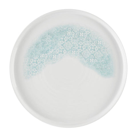 Churchill Vintage Prints Med Tiles Aquamarine Chefs' Walled Plate 260mm (Pack of 6)