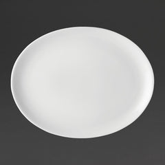 Utopia Pure White Oval Plates 300mm Porcelain (Pack of 18)