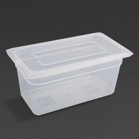 Vogue Polypropylene 1/3 Gastronorm Container with Lid 150mm (Pack of 4)