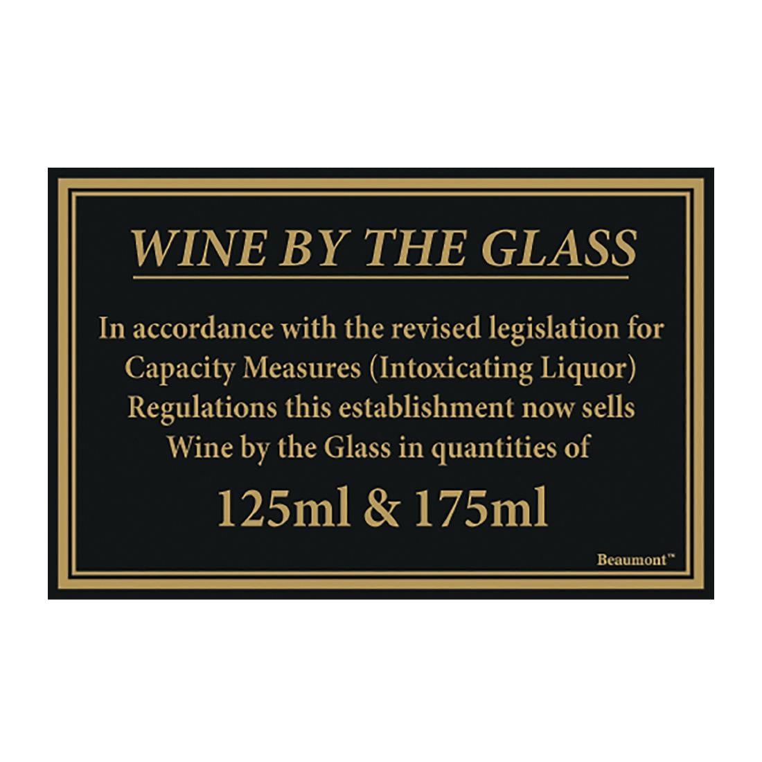 Beaumont 125ml & 175ml Wine Law Sign product image