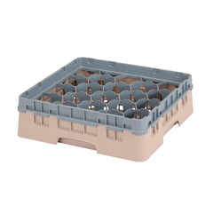 Cambro Camrack 20-Compartment Glass Rack Beige 92mm Max Height