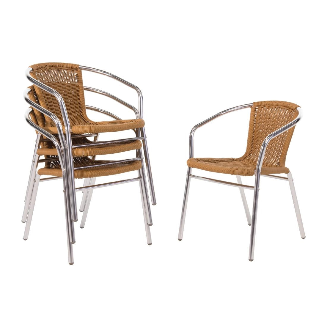 Bolero Aluminium and Natural Wicker Chair product image