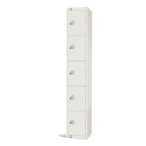 Elite Five Door Camlock Locker White product image
