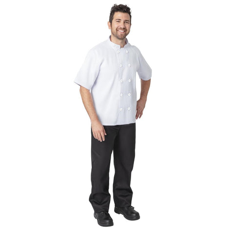 Nisbets Essentials Short Sleeve Chefs Jacket White XS (Pack of 2)