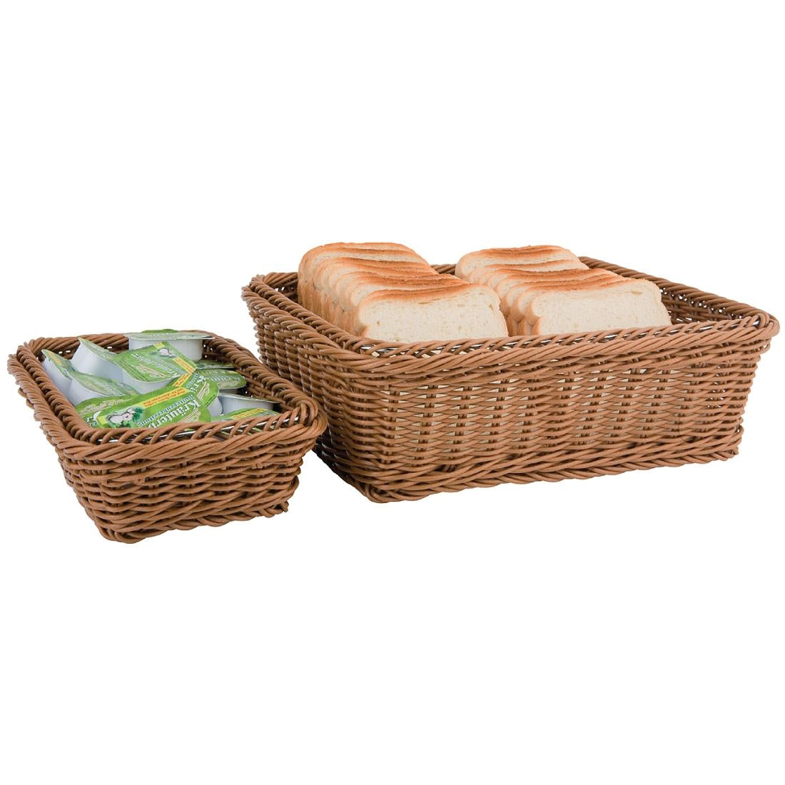 Polypropylene Brown Rattan Basket 1/2 GN product image