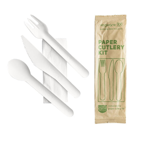 Vegware Compostable Paper Cutlery Kit 4in1 (Case of 250)
