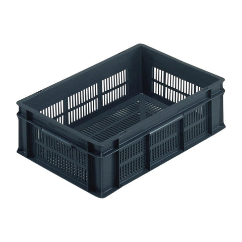 Fletcher Grey Perforated Stacking Container Large 600x400x175mm
