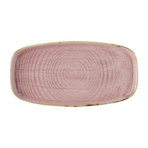 Churchill Stonecast Petal Pink Chefs' Walled Oblong Plate 300mm (Pack of 6)