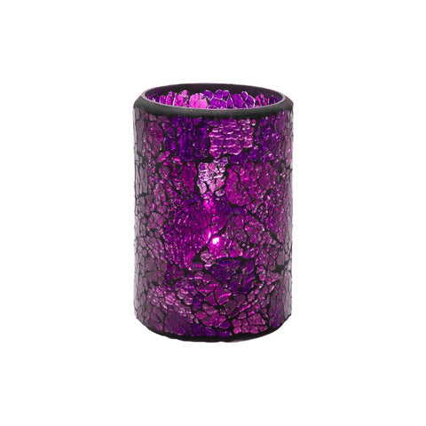 Hollowick 3Crackle Blue & Purple Crackle Glass Cylinder Lamp 80mm x 102mm (Pack of 12)
