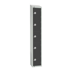 Elite Five Door Camlock Locker with Sloping Top – Graphite Grey