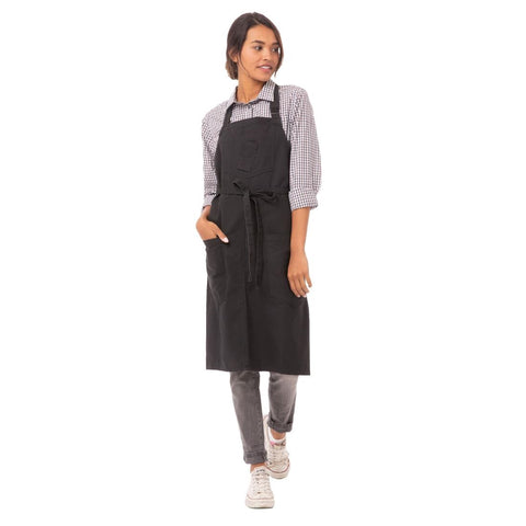 Chef Works Urban Rockford Canvas Bib Apron Steel Grey