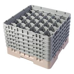 Cambro Camrack 30-Compartment Glass Rack Beige 298mm Max Height