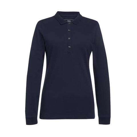 Brook Taverner Anna Womens Long Sleeve Polo Shirt Navy Size L