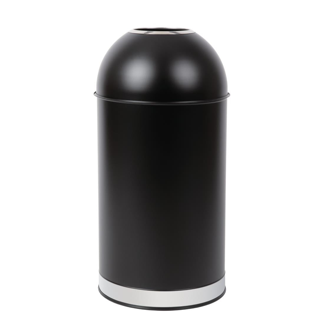 Bolero Steel Open Lid Bullet Bin Black 40Ltr product image