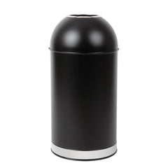 Bolero 40Ltr Steel Open Lid Bullet Bin Black