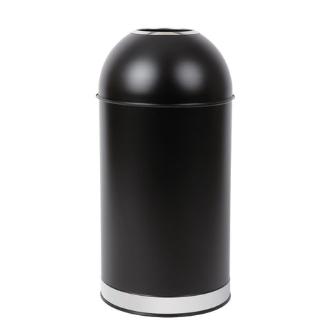 Bolero Steel Open Lid Bullet Bin Black 40Ltr