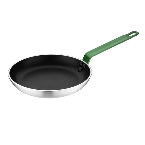 Hygiplas Non-Stick Teflon Aluminium Platinum Plus Frying Pan with Green Handle 240mm
