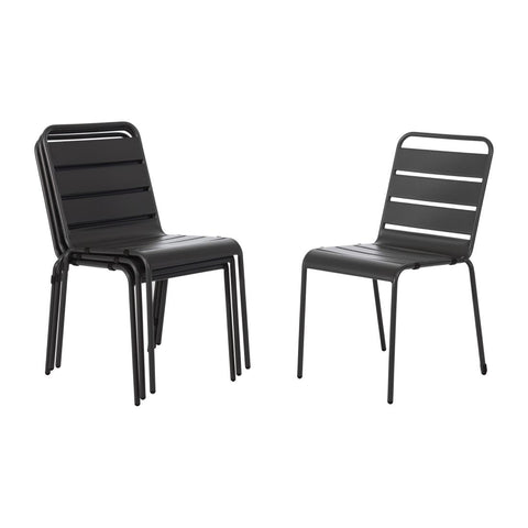 Bolero Slatted Steel Side Chairs Grey product image