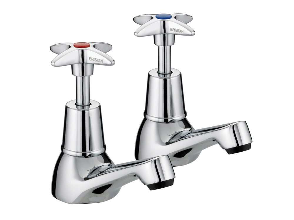 Advantage 1/2" Chrome Plated Basin Taps with Crossheads - WRAS Approved ...