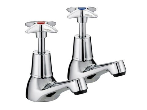 Advantage 1/2" Chrome Plated Basin Taps with Crossheads - WRAS Approved