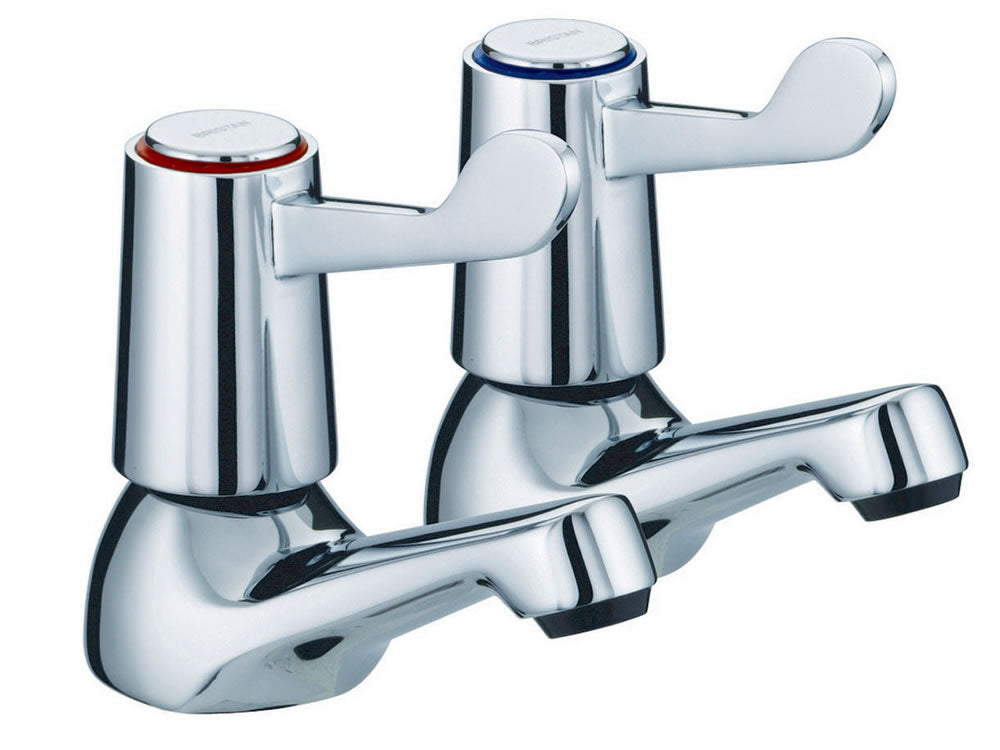 Advantage 1/2" Chrome Plated Basin Taps with 3" Levers - WRAS Approved ...