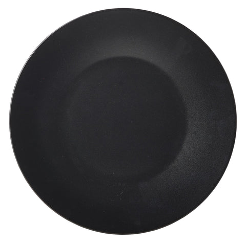 Genware B2966 Luna Wide Rim Plate 21cm Dia Black Stoneware - Pack of 6