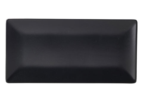 Genware B2976 Luna Rect. Coupe Plate 30X15cm Black Stoneware - Pack of 6